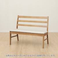 背もたれ付きダイニングベンチ (WP333 合成皮革 LBR)