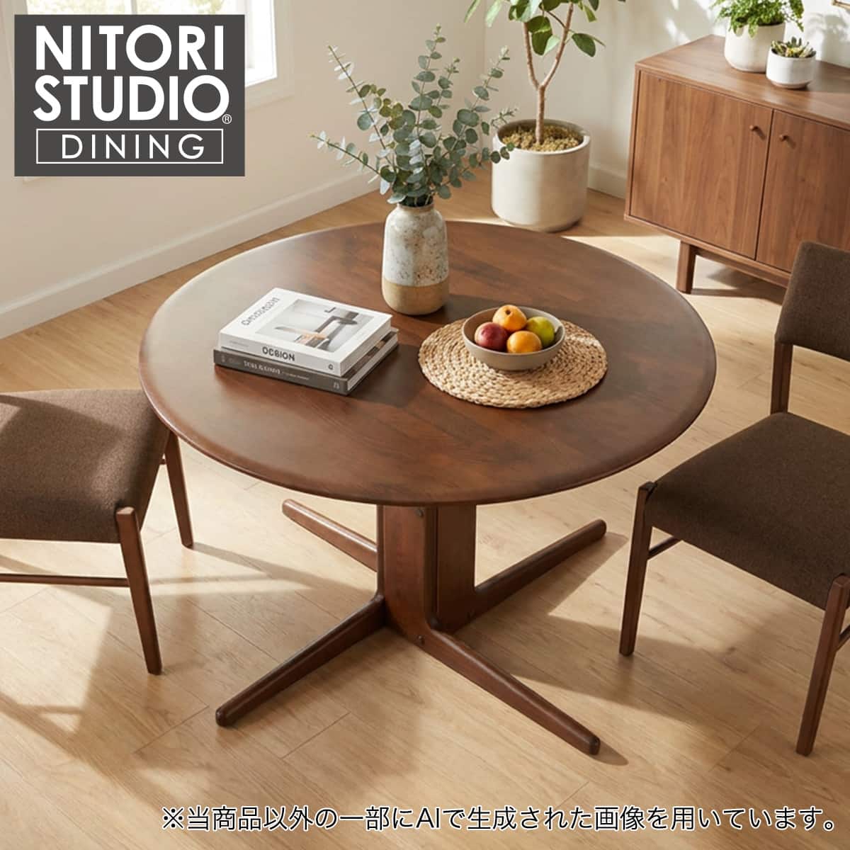 ニトリ ダイニングテーブル ダイニングテーブル (Nコレクション T-16R 円形 MBR) | ニトリネット