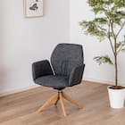 ダイニングチェア(エイムズ 回転肘付き NA/BK)【島忠ホームズ商品】 1枚目画像