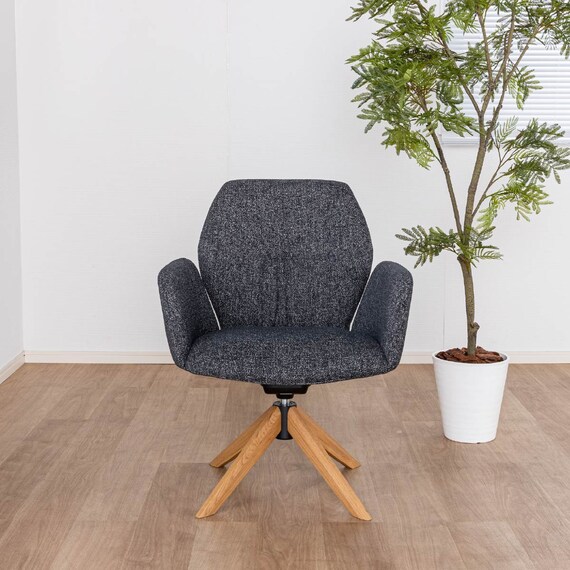 ダイニングチェア(エイムズ 回転肘付き NA/BK)【島忠ホームズ商品】 8枚目画像