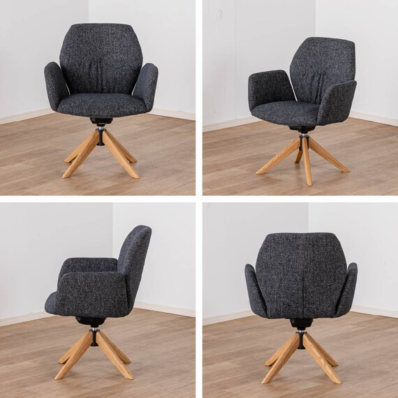 ダイニングチェア(エイムズ 回転肘付き NA/BK)【島忠ホームズ商品】 15枚目画像