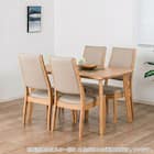 ダイニングテーブル5点セット(SDT-001 幅125cm NA/SDT-001 4本脚 NA/SC-002 NA)【島忠ホームズ商品】 1枚目画像