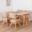 ダイニングテーブル5点セット(SDT-001 幅150cm NA/SDT-001 2本脚 NA/SC-001AT NA)【島忠ホームズ商品】 1枚目画像