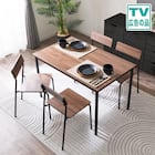 木目調ダイニング5点セット (CD01 ミドルブラウン) 1枚目画像