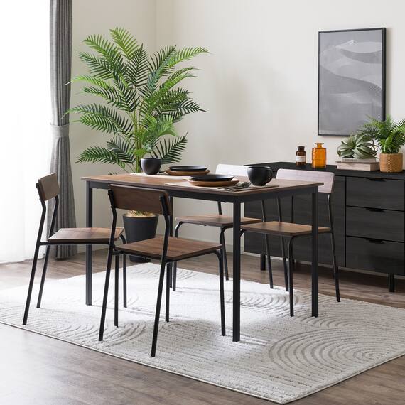 木目調ダイニング5点セット (CD01 ミドルブラウン) 10枚目画像