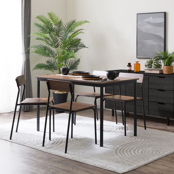 木目調ダイニング5点セット (CD01 ミドルブラウン) 10枚目画像