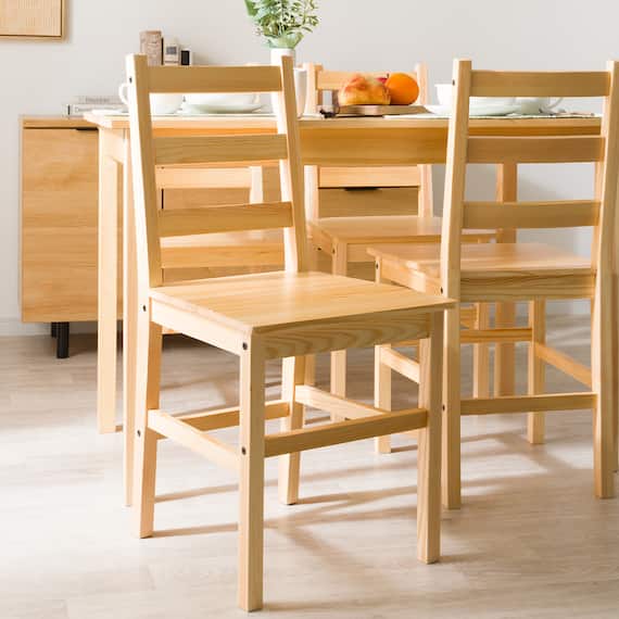 パイン天然木ダイニング5点セット 15枚目画像