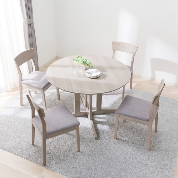 ダイニングテーブル5点セット(SJ601N 円形 105 GY) 6枚目画像