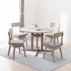 ダイニングテーブル5点セット(円形 105 SJ601N/DC回転式 GY) 1枚目画像