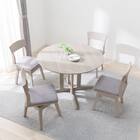 ダイニングテーブル5点セット(円形 105 SJ601N/DC回転式 GY) 2枚目画像