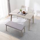 ダイニングテーブル4点セット(DT 4LEG 120 SJ601N/DC回転式/ベンチ GY) 2枚目画像