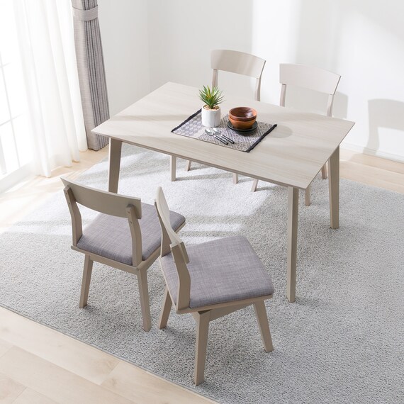 ダイニングテーブル5点セット(DT 4LEG 120 SJ601N/DC回転式 GY) 2枚目画像