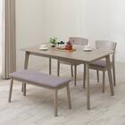 ダイニングテーブル4点セット(DT 4LEG 135 SJ601N/DC/ベンチ GY） 1枚目画像