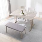 ダイニングテーブル4点セット(DT T-LEG 120 SJ601N/DC回転式/ベンチ GY) 2枚目画像