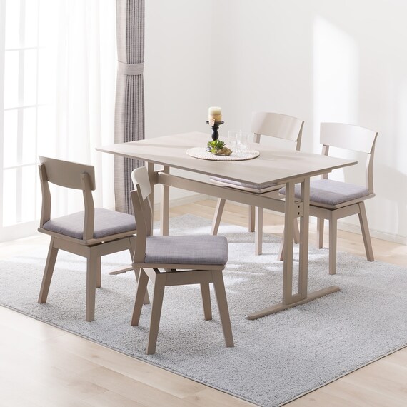 ダイニングテーブル5点セット(DT T-LEG 120 SJ601N/DC回転式 GY) 1枚目画像