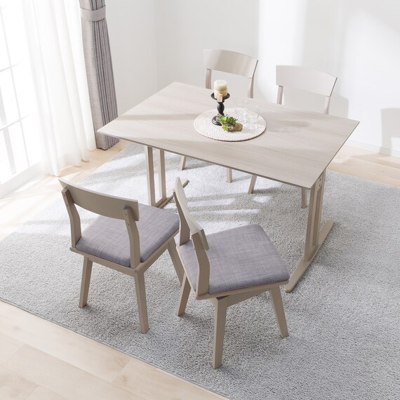 ダイニングテーブル5点セット(DT T-LEG 120 SJ601N/DC回転式 GY） 2枚目画像