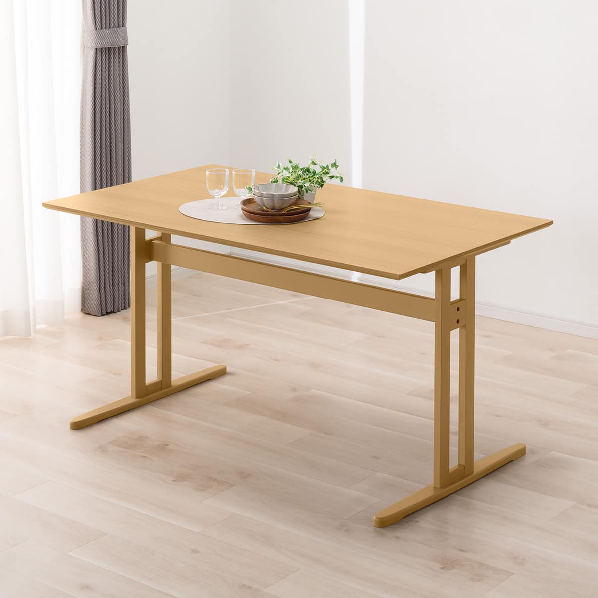 ニトリ ダイニングテーブル 横120cm×縦75cm×高さ68cm ダイニングテーブル5点セット(DTアルナスDF120LBR/ダイニングチェア