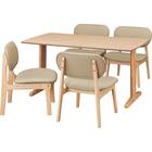 リビングダイニング5点セット(RX001 テーブル140 NA/チェア NA/BE) 1枚目画像