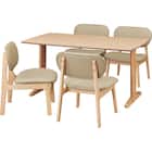 リビングダイニング5点セット(RX001 テーブル140 NA/チェア NA/BE) 1枚目画像