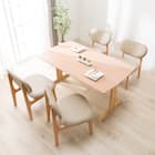 リビングダイニング5点セット(RX001 テーブル140 NA/チェア NA/BE) 1枚目画像