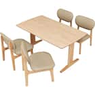 リビングダイニング5点セット(RX001 テーブル140 NA/チェア NA/BE) 3枚目画像