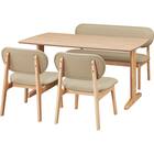 リビングダイニング4点セット(RX001 テーブル140 NA/1P・2Pチェア NA/BE) 2枚目画像