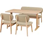 リビングダイニング4点セット(RX001 テーブル140 NA/1P・2Pチェア NA/BE) 2枚目画像