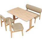 リビングダイニング4点セット(RX001 テーブル140 NA/1P・2Pチェア NA/BE) 3枚目画像