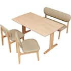 リビングダイニング4点セット(RX001 テーブル140 NA/1P・2Pチェア NA/BE) 3枚目画像