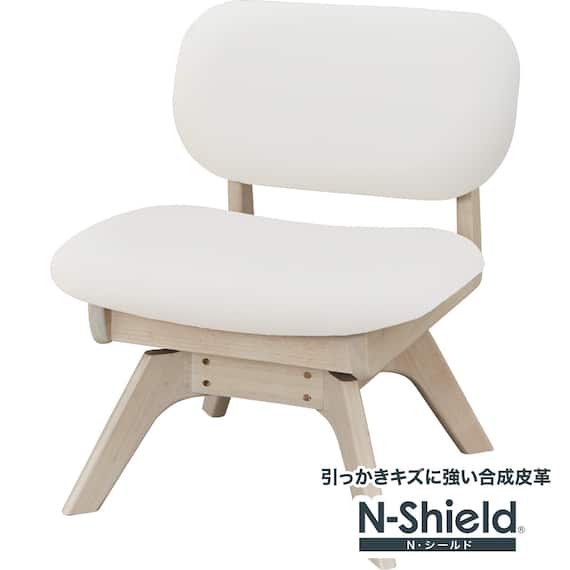 傷・汚れに強い 回転式ダイニングチェア(リラックスワイド2 Nシールド WW/WH) 1枚目画像