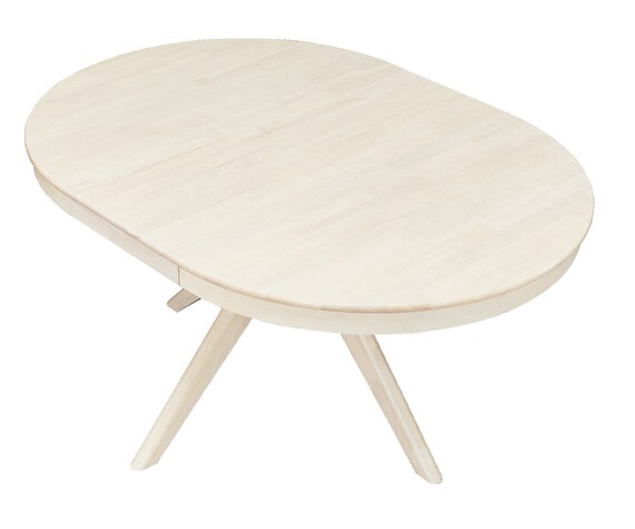 円形伸長ダイニングテーブル(YR001 110-150 WW) 4枚目画像