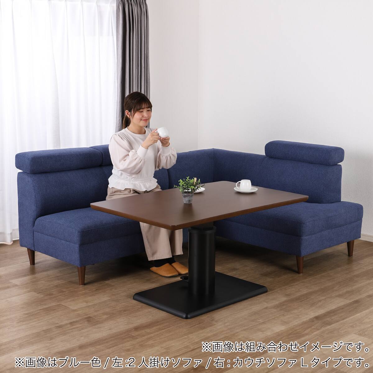 2人掛けリビングダイニングソファ(ビュー2 肘なし GY)【島忠ホームズ