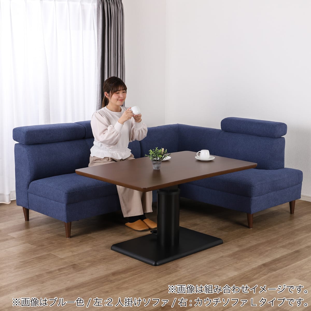 片肘2人掛けリビングダイニングソファ(ビュー2 左 GY)【島忠ホームズ