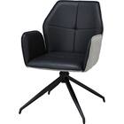 回転式ダイニングチェア(SH102 肘付き BK/LGY) 1枚目画像