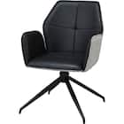 回転式ダイニングチェア(SH102 肘付き BK/LGY) 1枚目画像