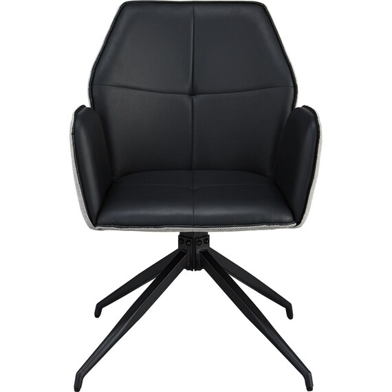 回転式ダイニングチェア(SH102 肘付き BK/LGY) 2枚目画像