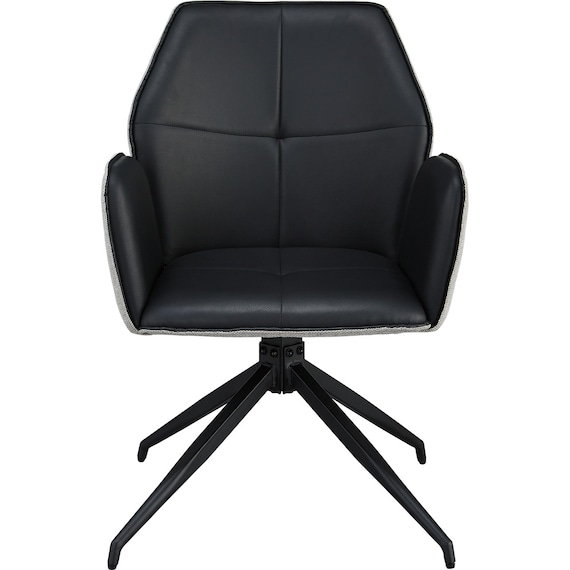 回転式ダイニングチェア(SH102 肘付き BK/LGY) 2枚目画像