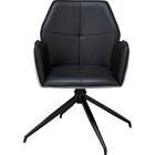 回転式ダイニングチェア(SH102 肘付き BK/LGY) 3枚目画像