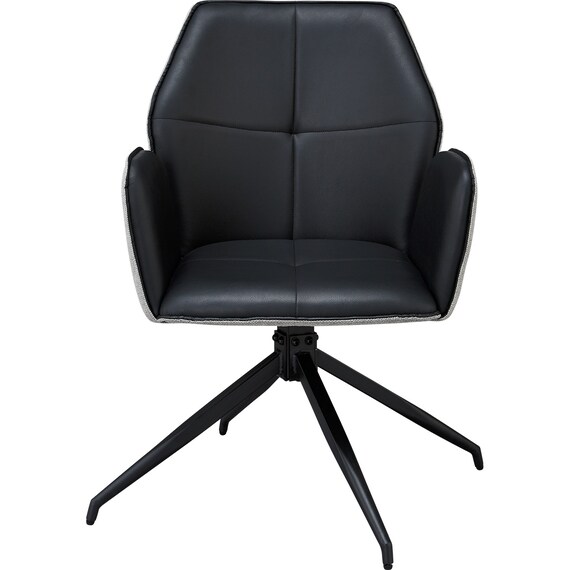 回転式ダイニングチェア(SH102 肘付き BK/LGY) 3枚目画像