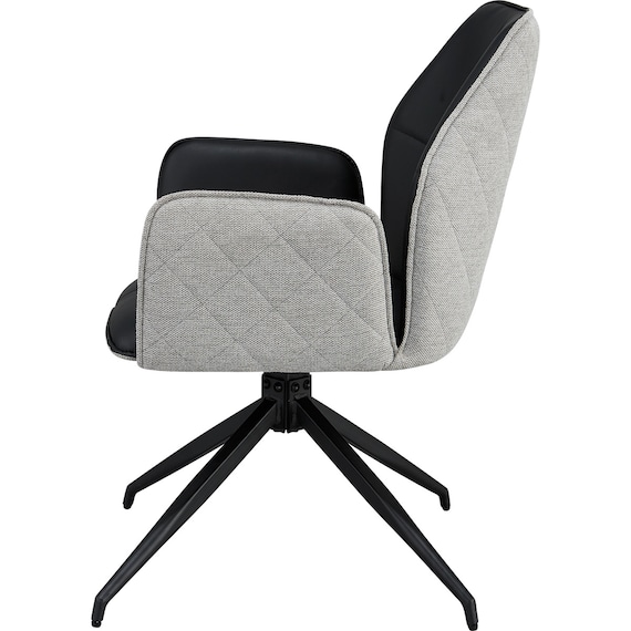 回転式ダイニングチェア(SH102 肘付き BK/LGY) 4枚目画像