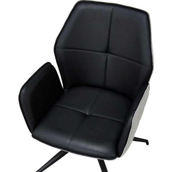 回転式ダイニングチェア(SH102 肘付き BK/LGY) 6枚目画像