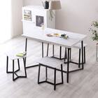 大理石調ダイニング5点セット (MRD ホワイト) 1枚目画像