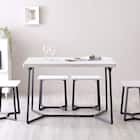 大理石調ダイニング5点セット (MRD ホワイト) 4枚目画像