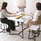 大理石調ダイニング5点セット (MRD ホワイト) 7枚目画像