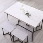 大理石調ダイニング5点セット (MRD ホワイト) 8枚目画像