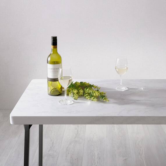 大理石調ダイニング5点セット (MRD ホワイト) 9枚目画像