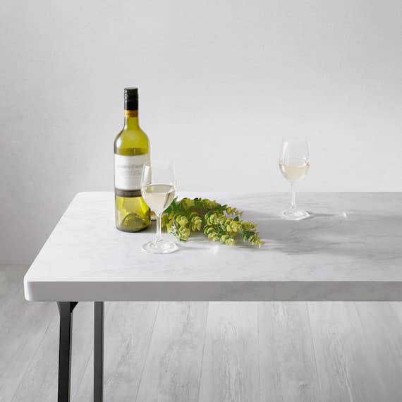 大理石調ダイニング5点セット (MRD ホワイト) 9枚目画像