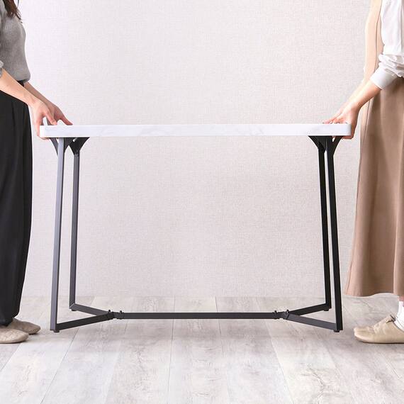 大理石調ダイニング5点セット (MRD ホワイト) 10枚目画像