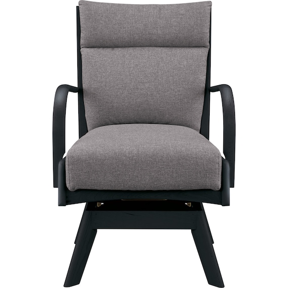 ソファのような座り心地のポケットコイルダイニング回転チェア(Nコレクション C-27S 肘付き BK/NSF-MGY) 7枚目画像