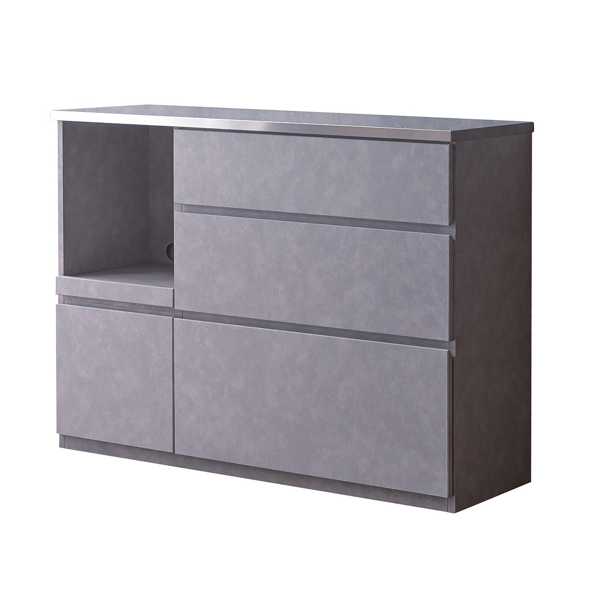 グレー カウンター 91cm幅 ニトリ キッチンボード グレー カウンター